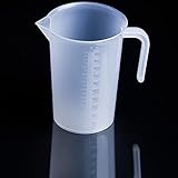 Duradero y seguro: jarra graduada grande hecha de polipropileno de alta calidad, diseño grueso, muy fuerte y duradera, proporciona una larga vida útil. Sin BPA y sin olor, apto para uso alimentario, puede soportar una temperatura de 120 grados Celsius.