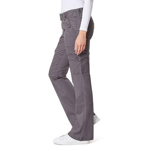 WallFlower Women's Feisty Curvy Cargo Flare Low Rise Belted Insta Stretch Juniors Pants3