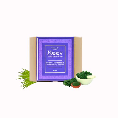 Image of Neev Herbal Handmade Soaps Moringa Vetiver Soap for a Miraculously Healthy Skin -100gms