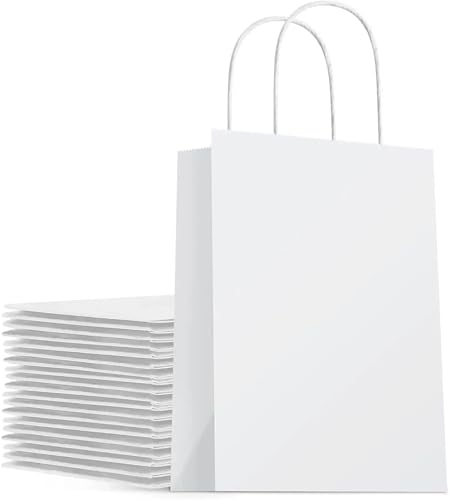 Sacs en papier Kraft poignées solides anti-déchirure pour achats et fêtes