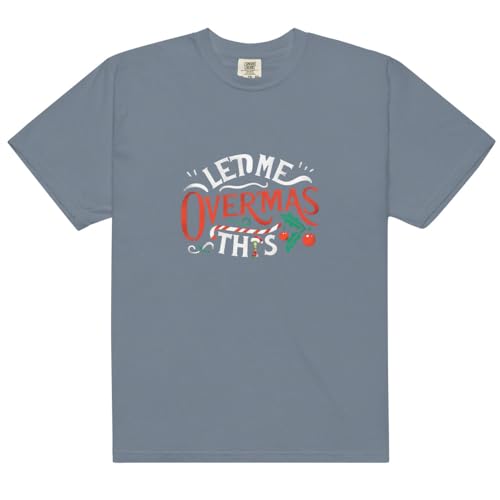 T-shirt Xmas overthink bleu jean taille L pour soirées de Noël
