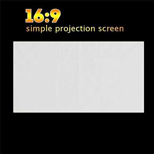 Vista 2 de Projector Screen, 169 Portable Foldable Projector Screen Wall Mounted Home Cinema Theater 3D Hd Projection Screen Canvas Matt White (Size 100 Inch)
