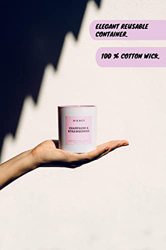 Champagne & Strawberries, Premium Scented Candles, Non Toxic, 46H Burn, 8.1Oz Soy Wax, Aromatherapy, Strong And Long Lasting Jar Candle For Home, Gifts For Women And Men, Spring Candle Velas Aromatica #TOP3