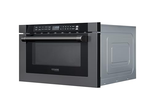Image of KoolMore Reserve 24 in. 1.2 cu. ft. Microwave Drawer with Electric Door Opening, 10 Power Levels, Sensor Cooking, Melt, Defrost, Bake, Roast, Broil, 1500 Watts, UL Certified in Black Stainless-Steel