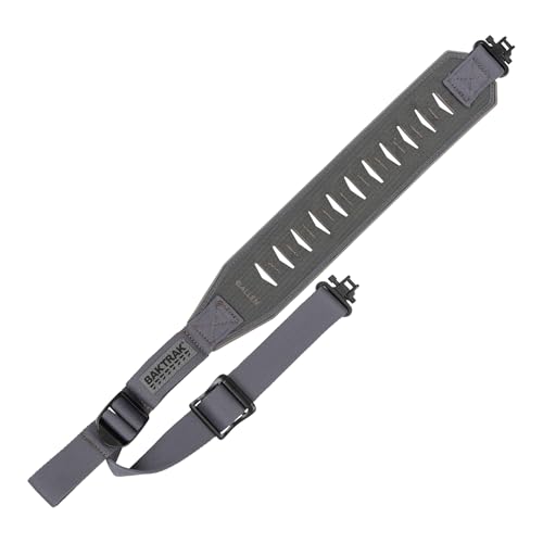 Allen Company BakTrak Traverse 36″ Rifle Sling w/Rubber Grip Pad & 500 lb‑Rated Swivels – Gray