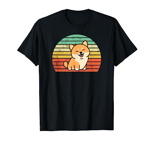 Shiba Inu Dog; fondo vintage Camiseta