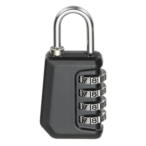 Image of MECCANIXITY Combination Lock, 4 Digit Padlock Combination Outdoor Waterproof Locker Lock for Gym Luggage Home Sports Hasp Storage, Black Pack of 1