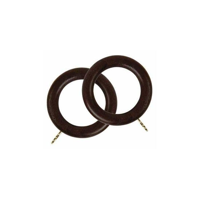 Curtain Pole Rings for 50mm Diameter Pole (Dark Oak) x 4