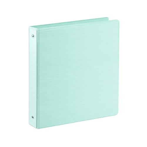 Image of SUIN 1 Inch 3 Ring Binder, Clear 1'' View Presentation Binders with 2 Pockets, Fits 8.5 x 11 Letter Size, Durable Polypropylene, Non-Stick & PVC-Free for School, Office & Home (Brushed Green)
