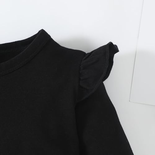 Image of LYSMuch Toddler Baby Girls Blouse Long Sleeve Ruffle Shirt Solid Top Clothes