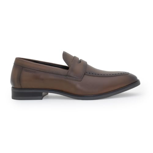 Image of Red Tape Men's Formal Shoes Teak Leather Round Toe Slipon Flexible Support