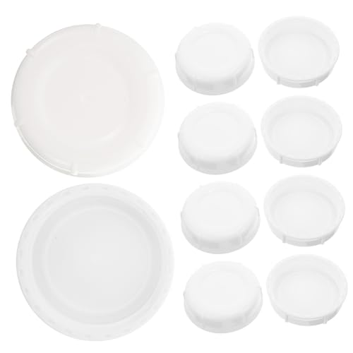 HAKIDZEL 10pcs Bottle Replacement Caps Milk Bottle Sealing Discs Travel-Friendly Plastic Lids for Breastfeeding Storage White