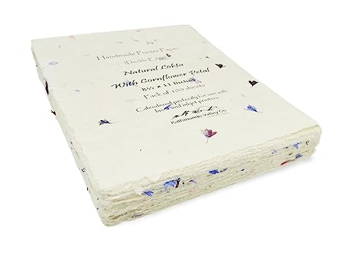 Handmade Lokta Deckle-Edge Printer Paper 8.5x11 (100 Sheets, Cornflower)