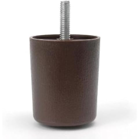 ProFurnitureParts 2" Inch Round Sofa Legs, Dark Brown, Set of 4, HDPE Plastic Cover