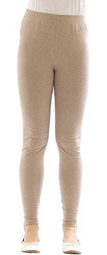 Image of Baba & Baby Girl's Skinny Fit Cotton Leggings (NGL-HI Beige 12 Years-13 Years)