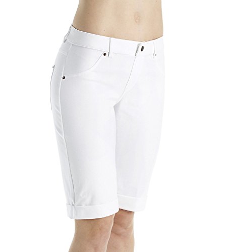 HUE Women's Essential Denim Boyfriend Short, White, XS