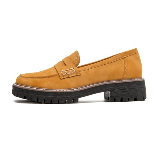 Image of Womens Loafers Shoes Platform Chunky Penny Loafer Lug Sole Comfortable Slip On Work Office Business Casual Dress Shoes, US Size 5-11.5