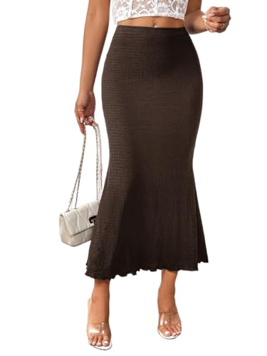 Jupe mi-longue longue pour femmes finie la taille serrée