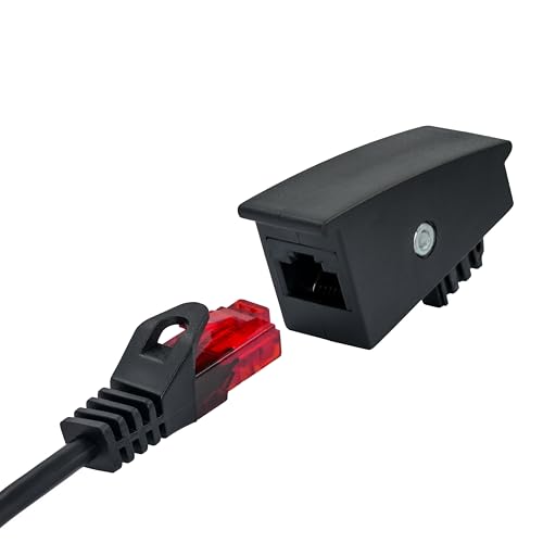 BIGtec TAE RJ45 DSL Adapter TAE-F Stecker auf RJ45 Buchse 8P2C Kabeladapter belegt 4/5 Modularadapter Telefon für Telekom Router Fritz!Box Speedport Easybox