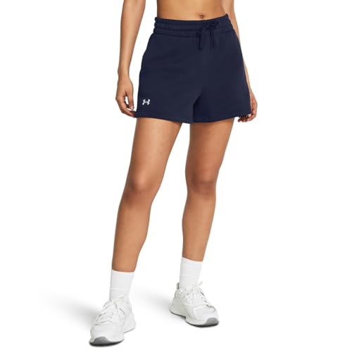 Under Armour Women's Rival Fleece Shorts, (410) Midnight Navy / / White, Medium
