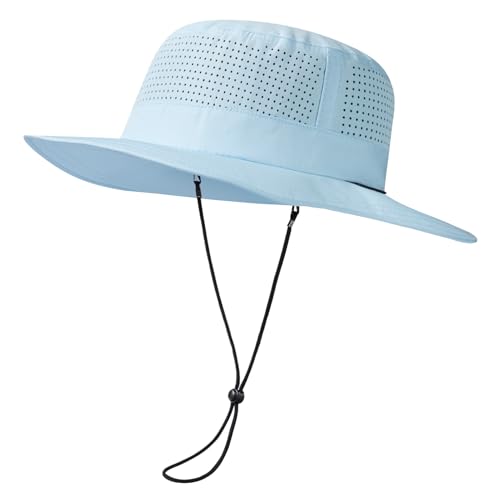 Image of UPF 50+ Bucket Sun Hat with Laser Perforated Mesh Cooling Adjustable Breathable Lightweight for Outdoor Men Women