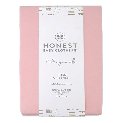 Image of HonestBaby Unisex-Baby Classics Fitted Crib Sheets Set Standard Mattress, 100% Organic Cotton Baby Boys, Girls, Neutral, 1 Pack - Bright White, One Size