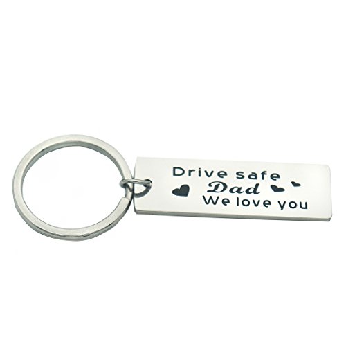 Eilygen Personalized Fathers Day Gift for Trucker Dad Drive Safe Keychain Trucker Gift