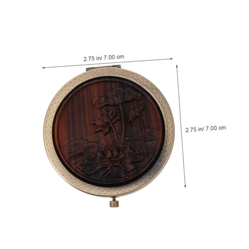 2 espejos vintage de madera plegables pequeños para maquillaje miniatura 2