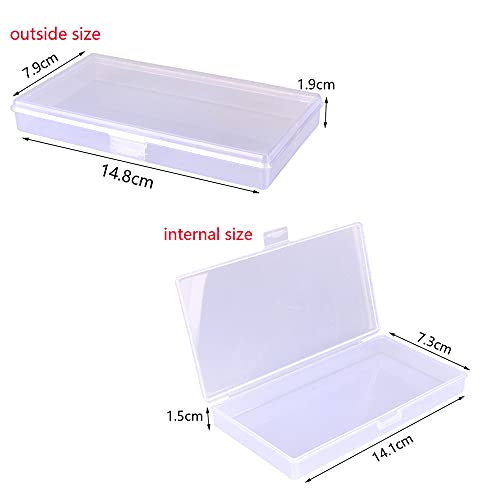 Gebildet 6Pcs Clear Rectangular Plastic Containers Storage Box Case with lid for Tiny Bead Pills, Herbs, Craft Items, Jewellery - Image 2