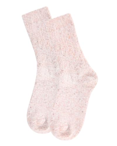 Image of MeMoi Women's Solid Plush Fuzzy Warm Crew Sock