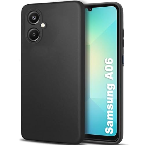 Image of TheGiftKart Sleek Back Cover Case for Samsung Galaxy A06 | Slim Fit Protective Design | Ultra Matte Finish | Camera Protection Bump | Soft Silicon Back Cover for Samsung Galaxy A06 (Silicone, Black)