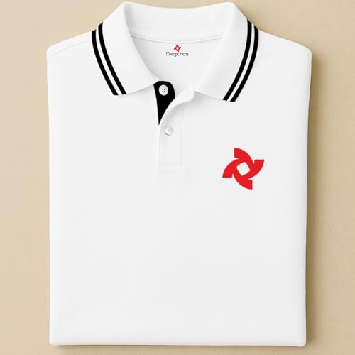 Image of Dagcros Classic Men's Polo T-Shirt with White Trim, Short Sleeve for Mens