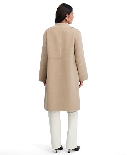 Image of T Tahari Women's Isabelle Asymmentrical Wool Coal with Belt