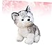 FUNNETOYU Peluche De Perro Husky Posición Sentada Muñeco De Peluche Adorable Juguete Suave para Compañía Nocturna y Decoración Casa o Oficina Imagen de FUNNETOYU Peluche De Perro Husky Posición Sentada Muñeco De Peluche Adorable Juguete Suave para Compañía Nocturna y Decoración Casa o Oficina