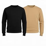 Kit 2 Moletons Masculinos Conforto e Estilo para o Dia a Dia (BR, Alfa, G, Regular, Regular, Padrão, Preto/Caqui)