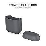 AhaStyle AirPods Case Cover Silicone [Front LED Visible & Supports Wireless Charging] Compatible with Apple Airpods 2&1(2019) (Dark Gray & Without Carabiner) - Image 7