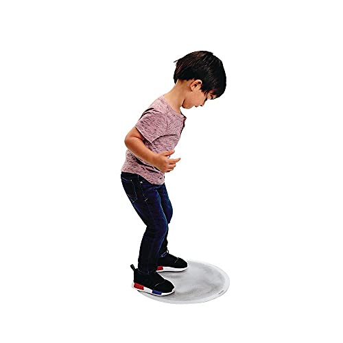 Excellerations Glitter Circle Liquid Tile - Silver, Floor Tile for Active Play and Gross Motor Skills, Sensory Exploration, Anti-Slip Dance Mat, Easy to Clean, Stepping Floor Mat