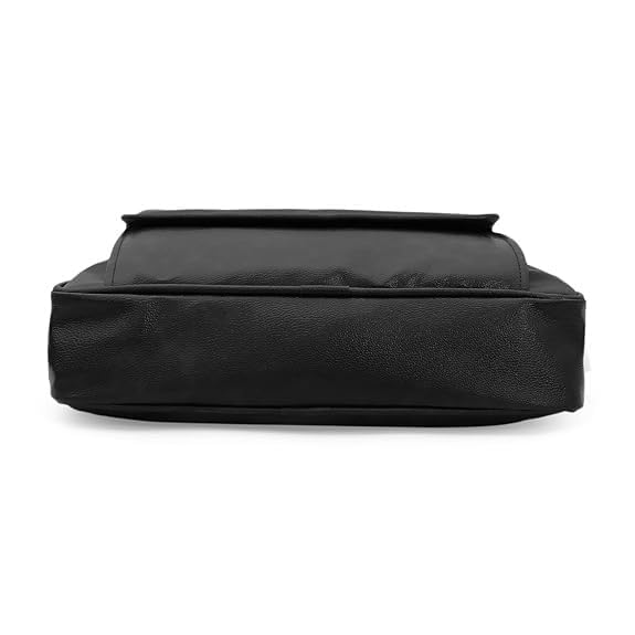 Image of Professional Business Laptop Bag,Leather Briefcase with Shoulder Strap, Multiple Compartments for Men
