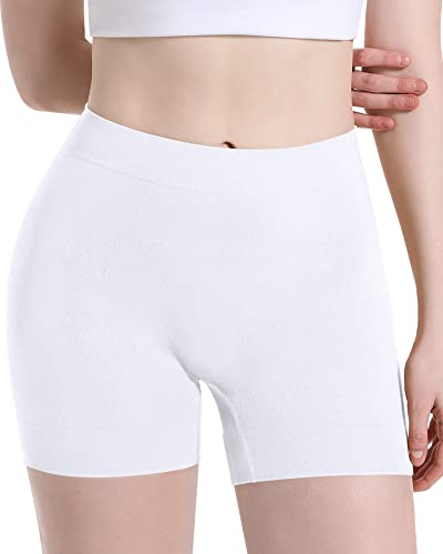 Recopilación de Enaguas pantalón para Mujer Top 10. 43 Reamphy - Paquete de 3 Pantalones Cortos para Debajo de Vestidos, Cómodos y Suaves para Mujer, Pantalones Cortos de Seguridad Anti Rozaduras (Negro + Blanco + Desnudo, M), Blanco