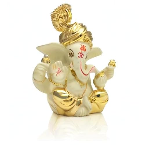 Craftvatika GMAS144 Gold Plated Terracotta Pagdi Ganesha Statue thumb #6