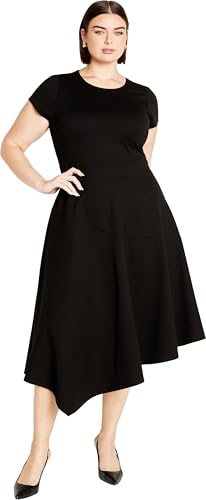 City Chic Plus Size Dress, Ponte Flare Dress