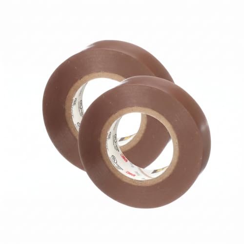Scotch Vinyl Color Coding Electrical Tape 35, 1/2 in x 20 ft, Brown (Pack of 2)