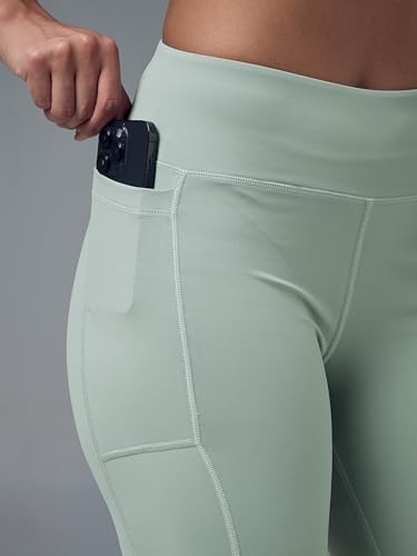 Image of TECHNOSPORT Women's Skinny Fit Solid Above Knee Elastoplus Tights for Gym, Workout & Sports