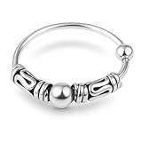 Willys Jewellery Piercing de aro de plata de ley 925, fino aro para la oreja, labio, nariz (cierre de bola), 10.0 MM, Plata de ley, S