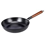 Kochpfanne – Bratpfannen zum Kochen, 28 x 7,3 cm, Eisen-Bratpfanne mit stabiler Konstruktion und Antihaftschicht, vielseitige Küchenpfanne für die Zubereitung von Mahlzeiten zu Hause, Arbeitsplatte