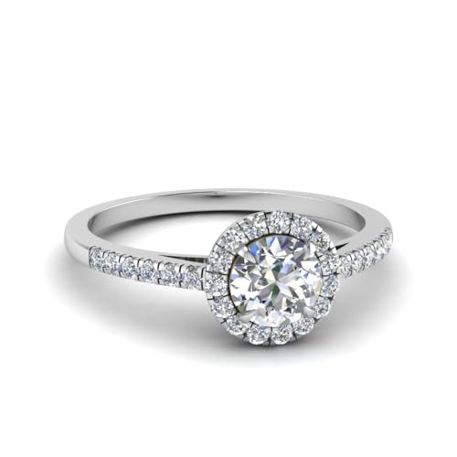 Anillos de compromiso de halo redondos para un sí quiero inolvidable en plata de ley