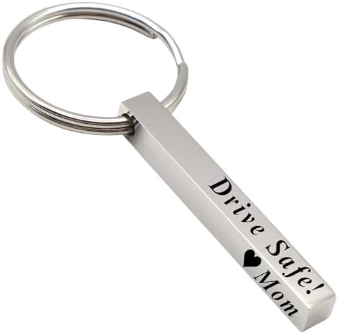 Personalized 4-Sided Stainless Steel Bar Keychain – Custom Engrav...