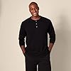 Amazon Essentials Men's Slim-Fit Long-Sleeve Henley Shirt, Black, S #5