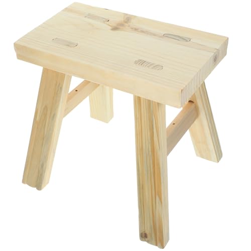 Taburete pequeño de madera para sala de estar ideal para cambiar zapatos cómodamente en casa 2