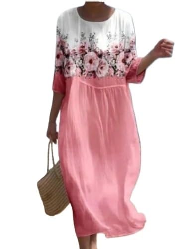 MINGLIDENG 2026 new loose round neck fashionable high-end long sleeved printed dress(LY158,XL)